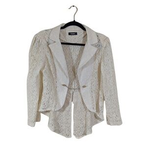 Ivory Lace Blazer/Cover Up Size M